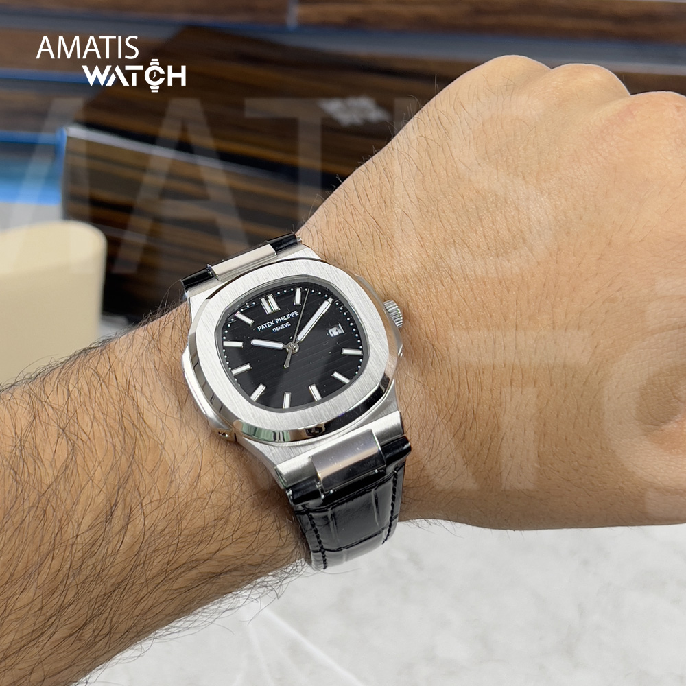 ساعت مچی مردانه پتک فیلیپ ناتیلوس بند چرمی Patek Philippe Nautilus 2382A - Image 10